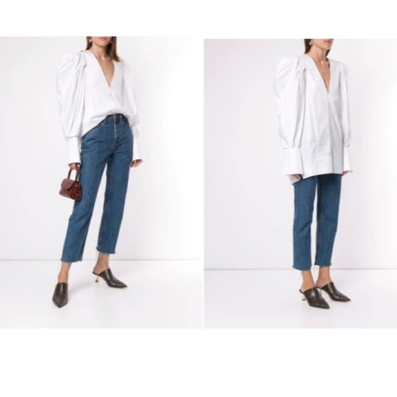 KHAITE Connie Puff-sleeve Cotton Blouse - Picture 2 of 7